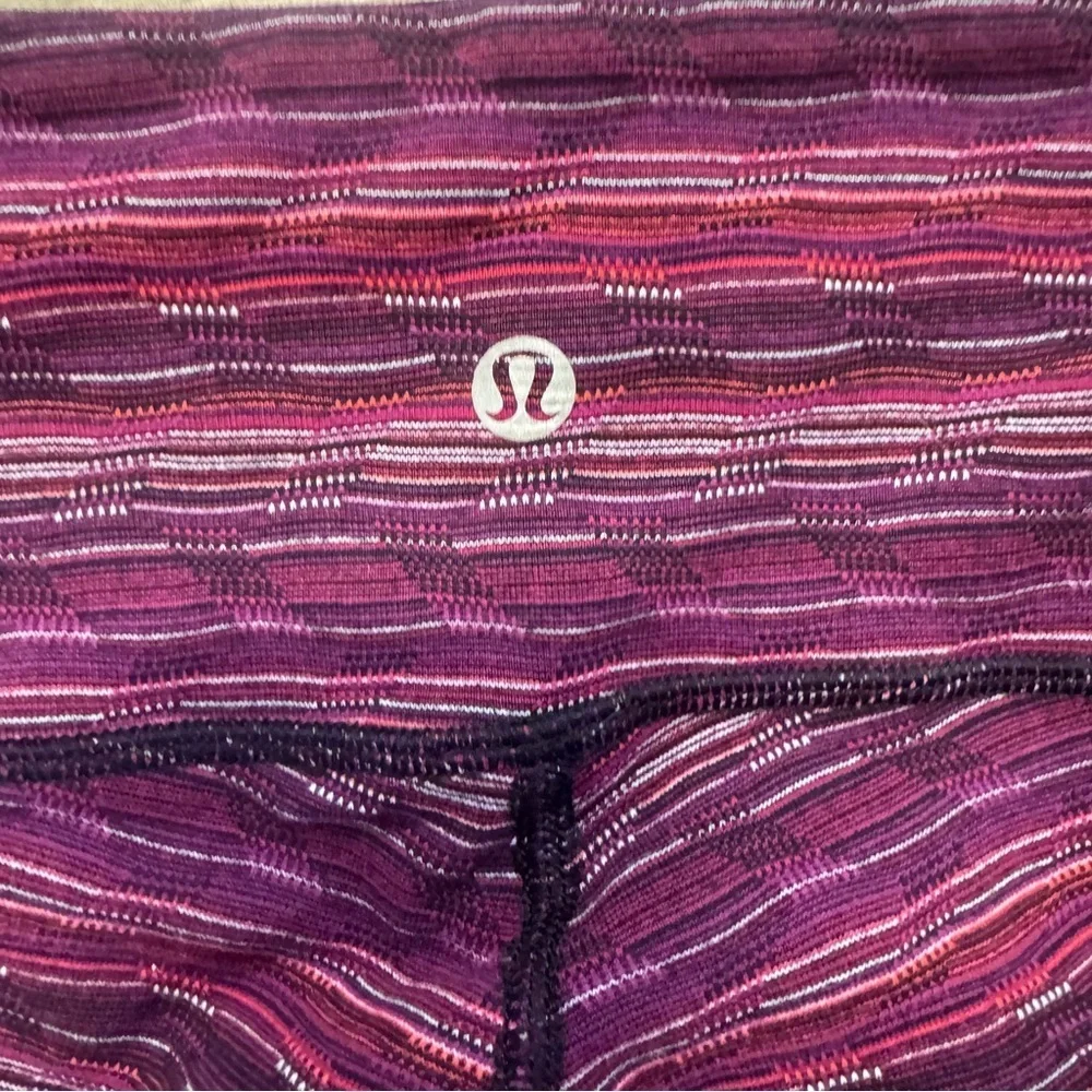 Lululemon Twist Wunder Under Low Rise Space Dyed Regal Plum Leggings Womens 2